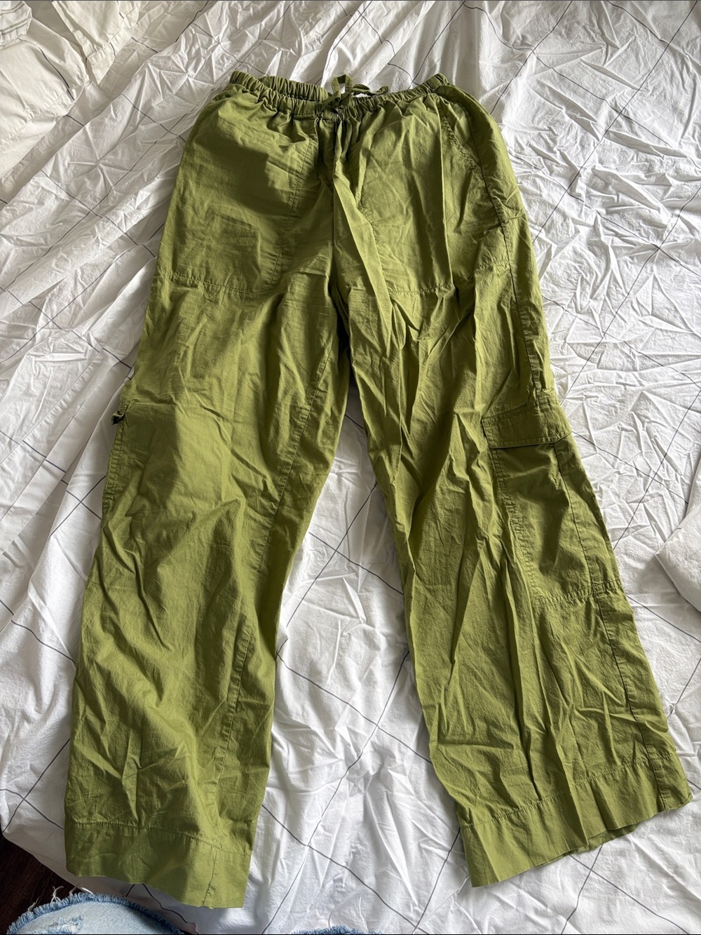 Faithfull the Brand Olive Green Drawstring Cargo Pants